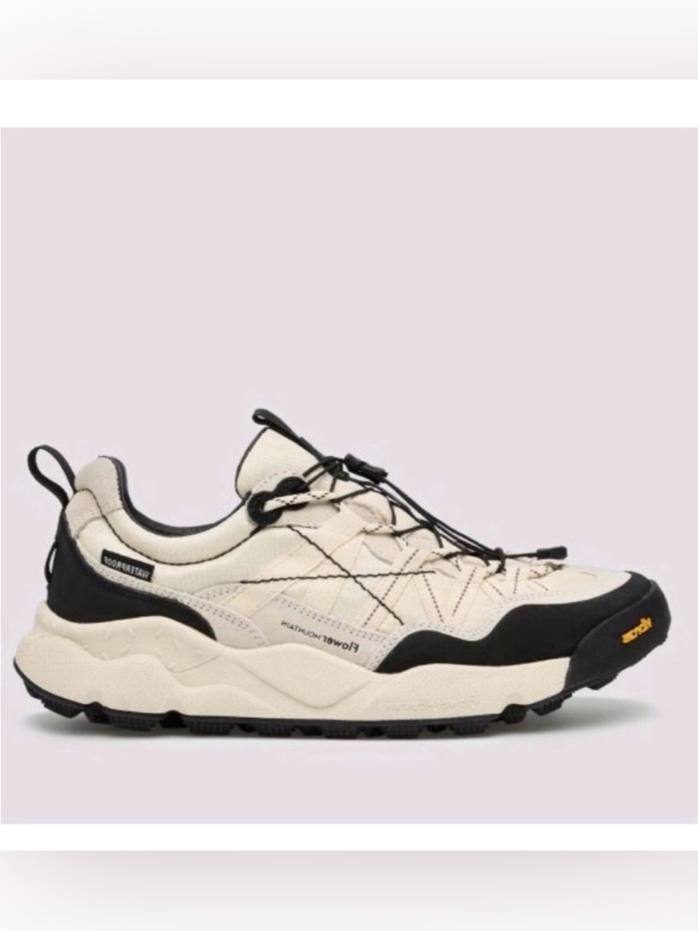 NWT Flower Mountain IWANO 2 UNI Suede and technical fabric sneakers -White-Black